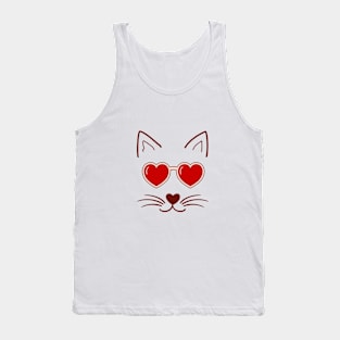 Cat and Heart Tank Top